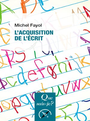 cover image of L'Acquisition de l'écrit